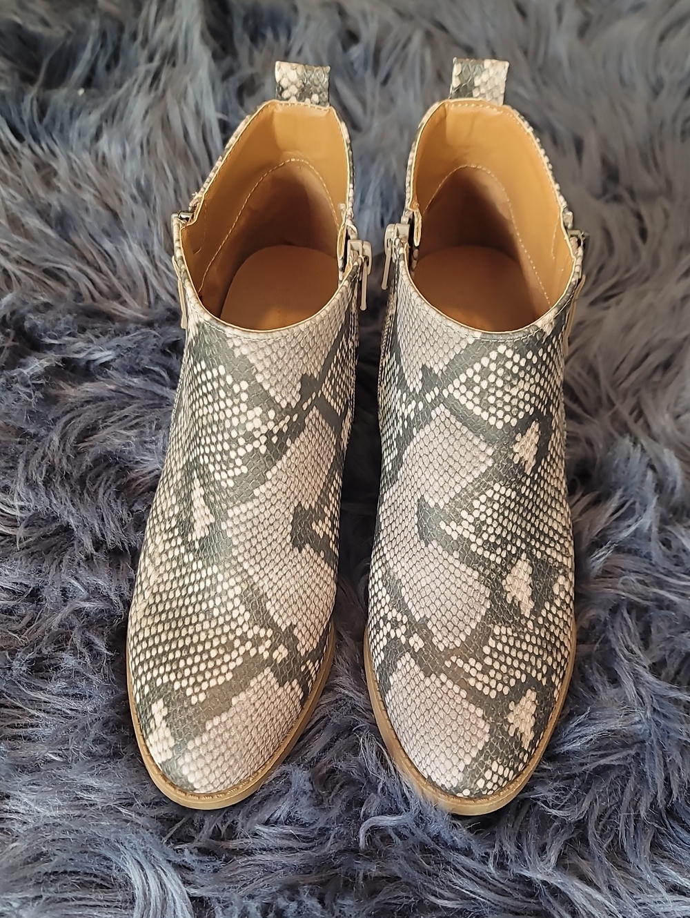 Cute Snake Print Ankle Boot